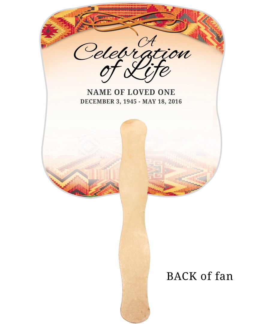 Impala Cardstock Memorial Fan With Wooden Handle (Pack of 10).