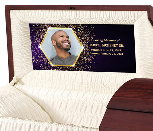 Custom Casket Panel Insert - Royal Glory Design.