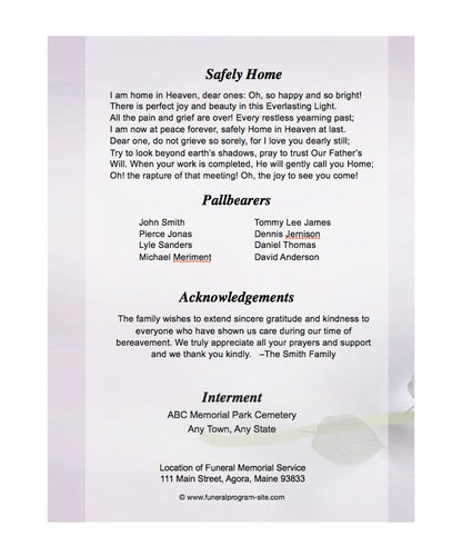 Beloved 8-Sided Graduated Funeral Program Template.