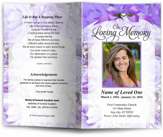 Amethyst Funeral Program Template.