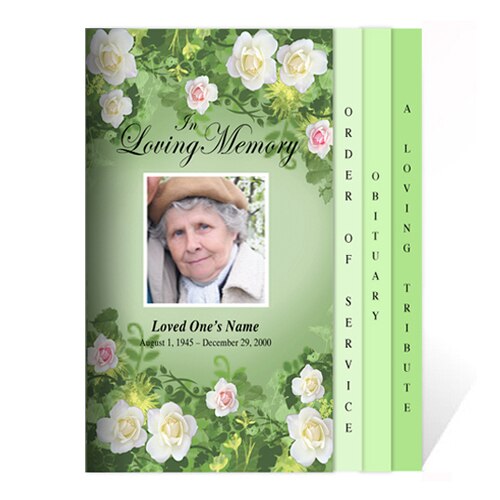 Garden 8-Sided Graduated Funeral Program Template.