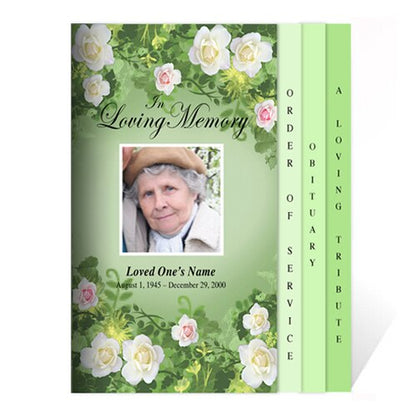 Garden 8-Sided Graduated Funeral Program Template.