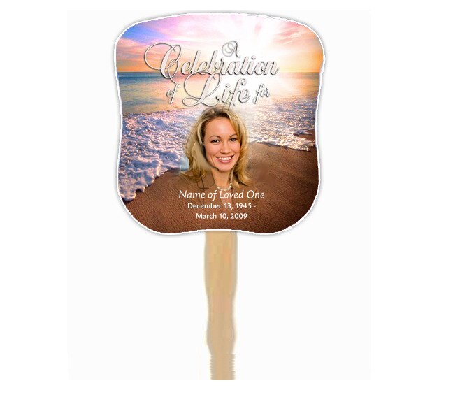 Radiance Cardstock Memorial Fan With Wooden Handle (Pack of 10).