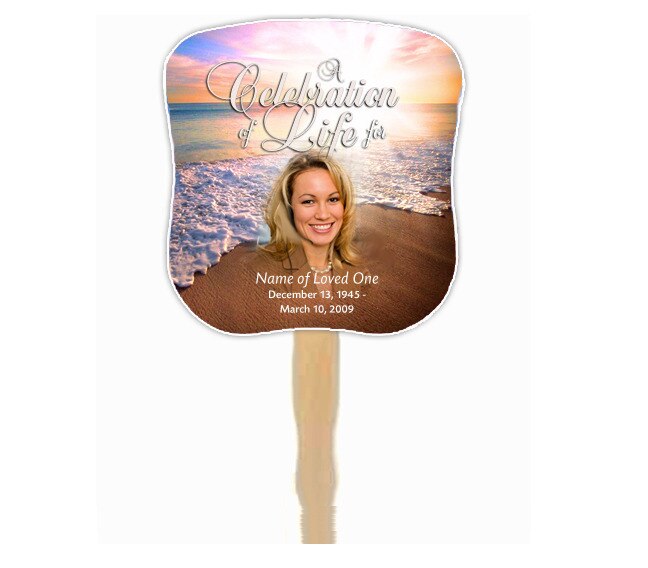 Radiance Cardstock Memorial Fan With Wooden Handle (Pack of 10).