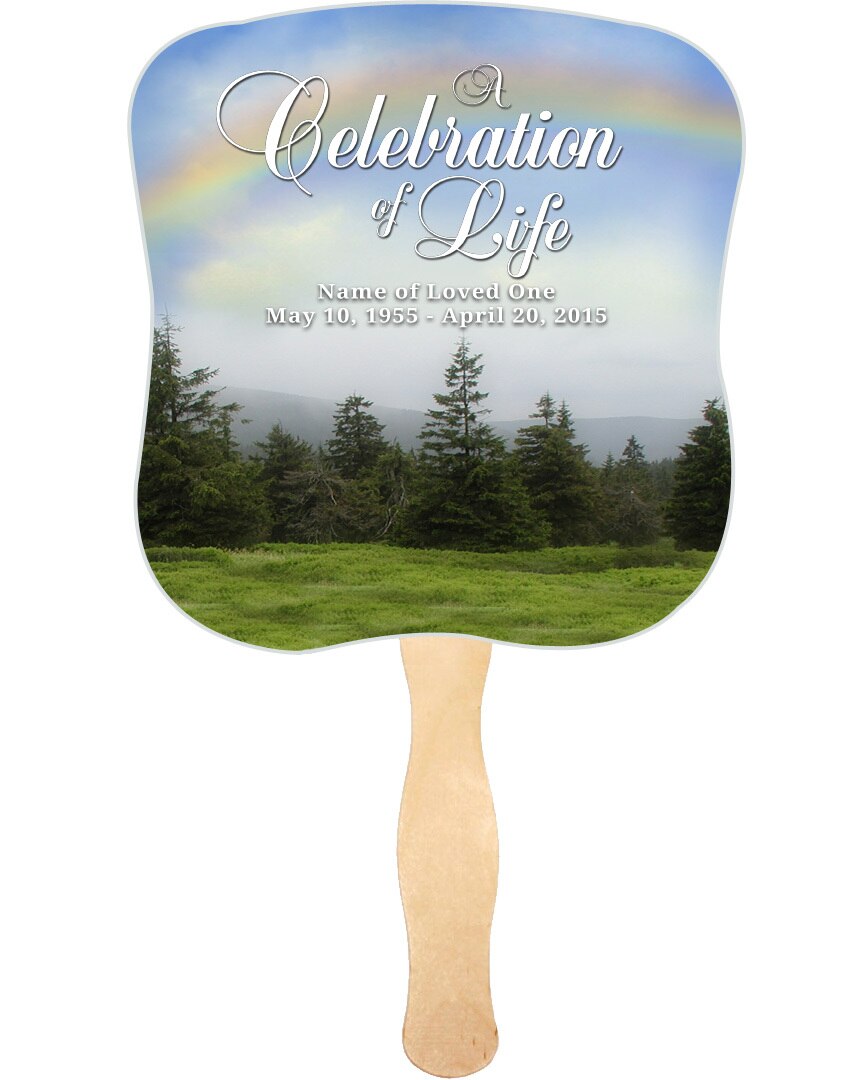 Promise Cardstock Memorial Fan With Wooden Handle (Pack of 10).