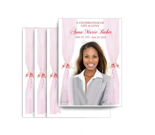 Sheer Drapes Funeral Postcard Design & Print (Pack of 50).
