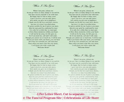 Faith Small Memorial Card Template.