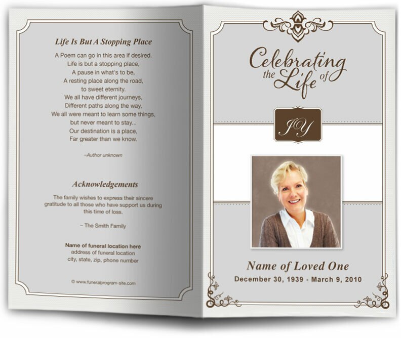 Celebrity Funeral Program Template.