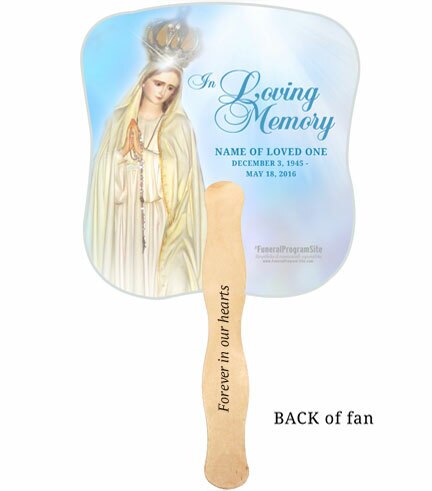 Blessed Cardstock Memorial Fan With Wooden Handle (Pack of 10).