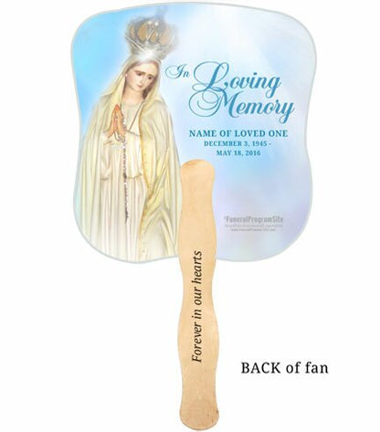 Blessed Cardstock Memorial Fan With Wooden Handle (Pack of 10).
