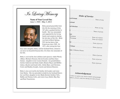 Classic Funeral Flyer Template.