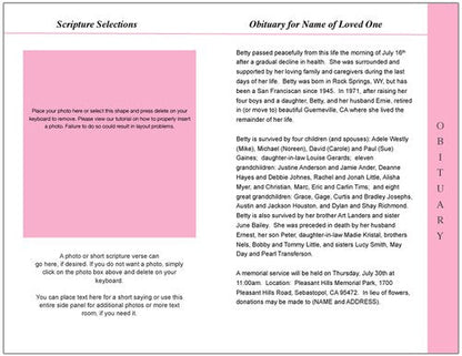 Fairy 8-Sided Graduated Funeral Program Template (Letter Size).