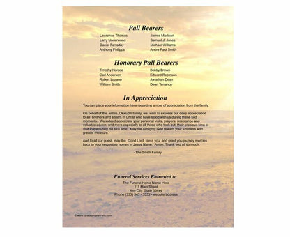Shine Small Memorial Card Template.