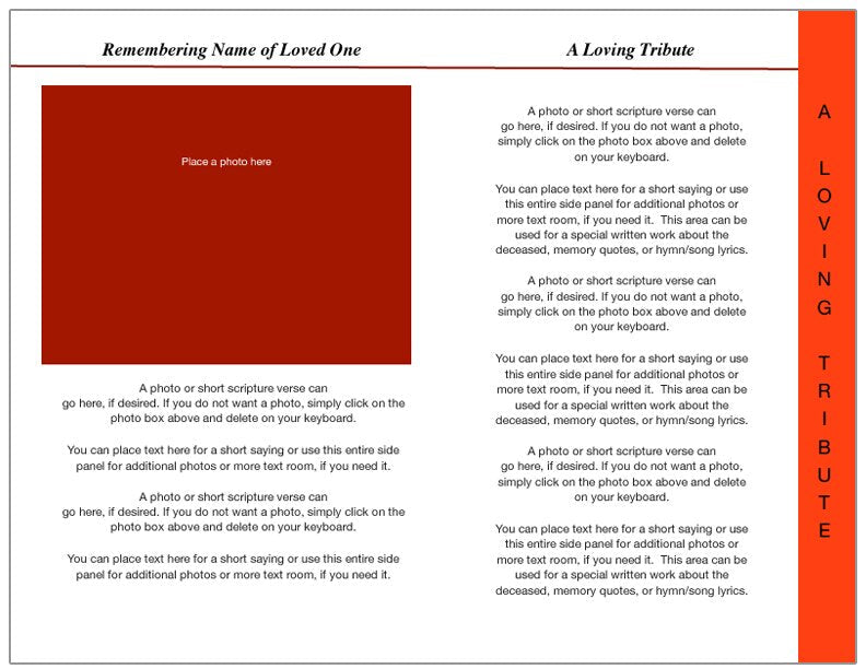 Dynasty 8-Sided Graduated Funeral Program Template.