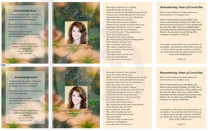 Floral Small Memorial Card Template.