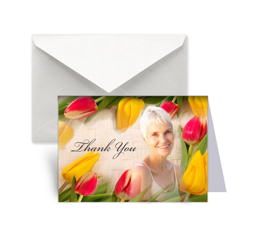 Tulips Funeral Thank You Card Design & Print (Pack of 50).