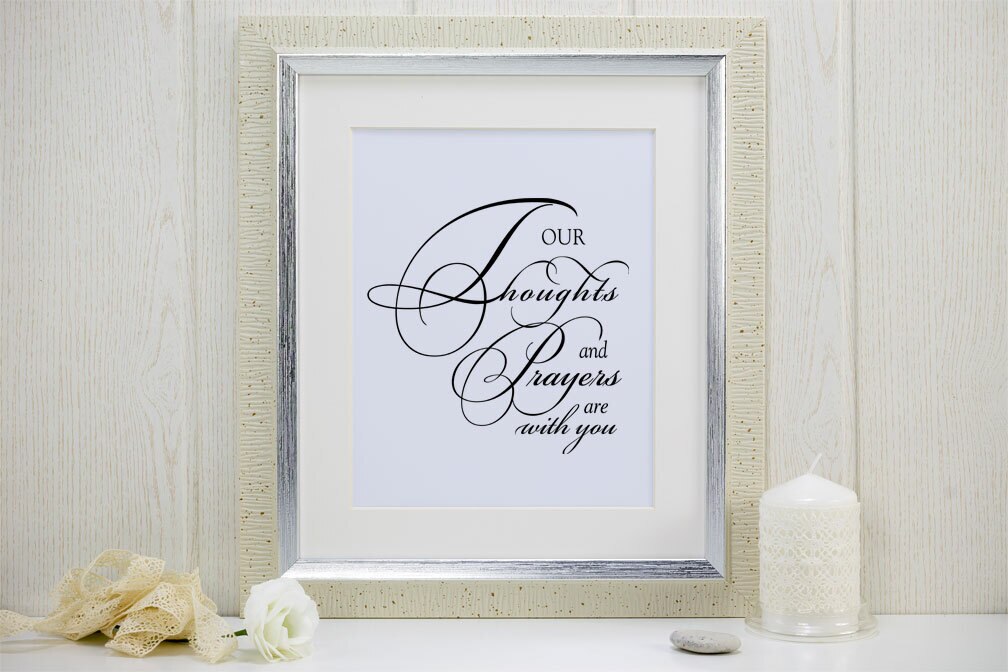 Our Thoughts And Prayers Sympathy Word Art.