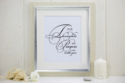 Our Thoughts And Prayers Sympathy Word Art.