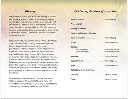 Harmony Funeral Program Template.