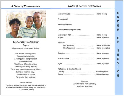 Gates 8-Sided Graduated Funeral Program Template (Letter Size).