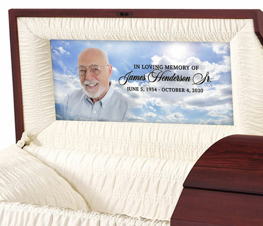 Custom Casket Panel Insert - Blue Skies Design.