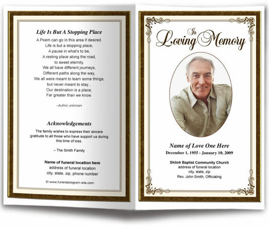 Creative Funeral Program Template.