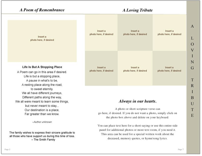 Fishing 8-Sided Graduated Funeral Program Template.