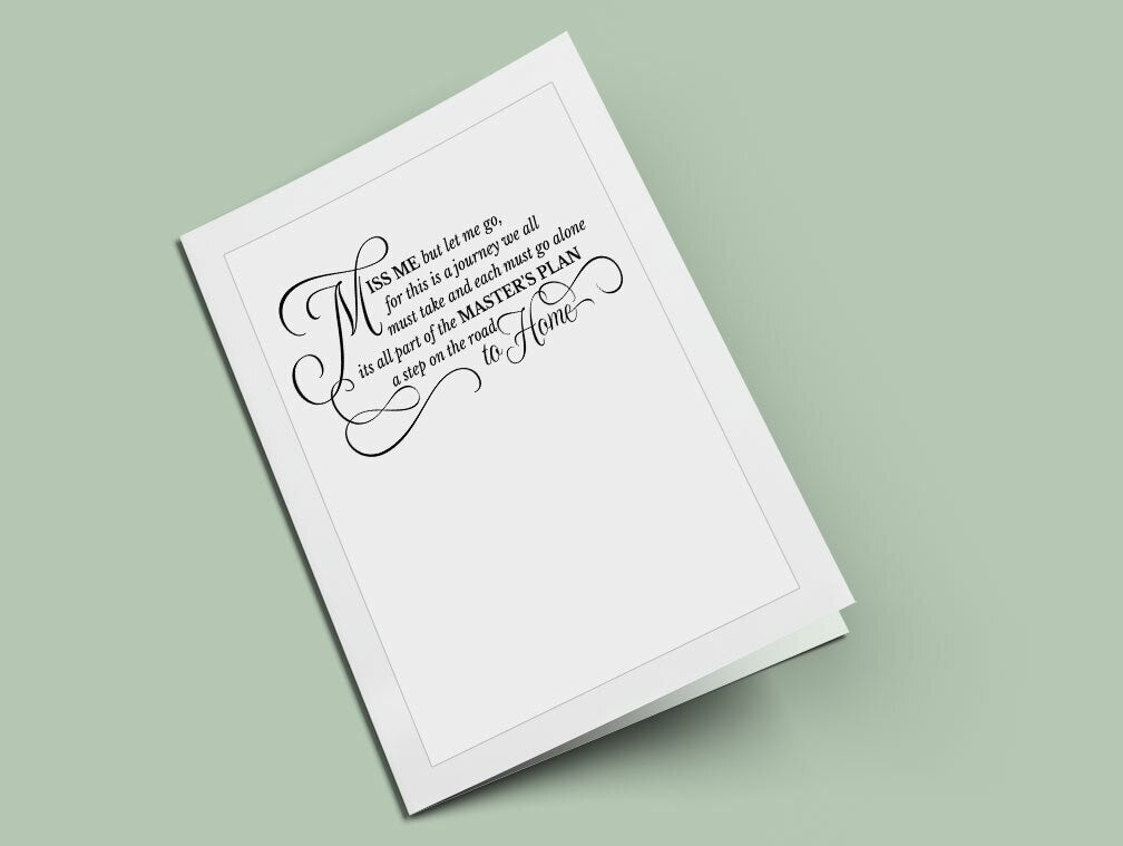 Miss Me But Let Me Go Funeral Poem Word Art.