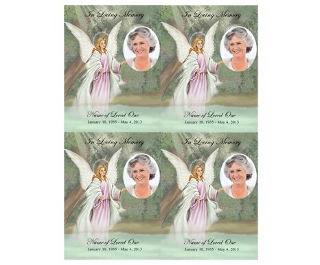 Faith Small Memorial Card Template.