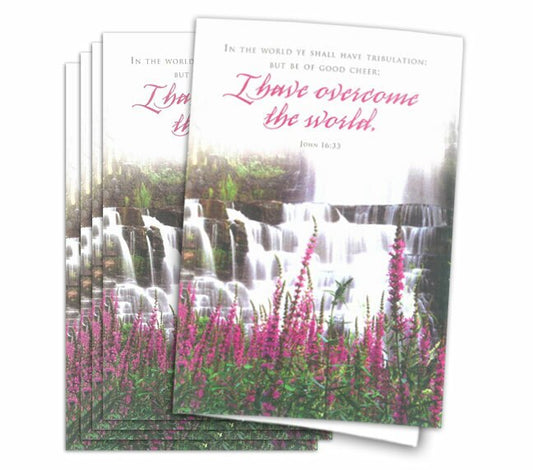 Overcome World Funeral Program Paper (Pack of 25).