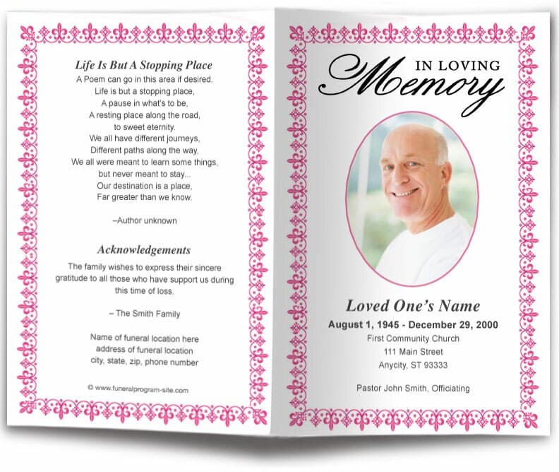 Lexington Funeral Program Template.