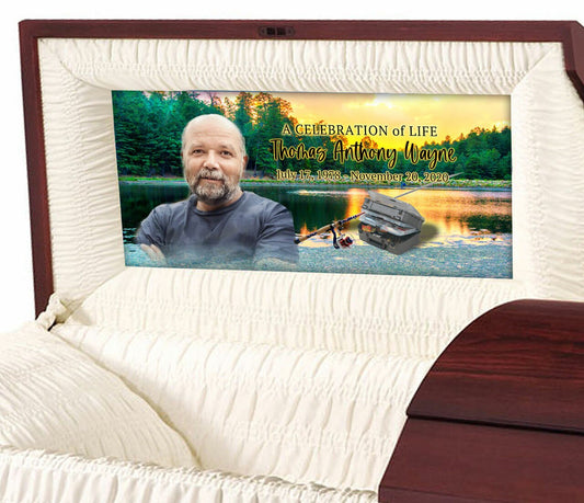 Custom Casket Panel Insert - Fishing Design.