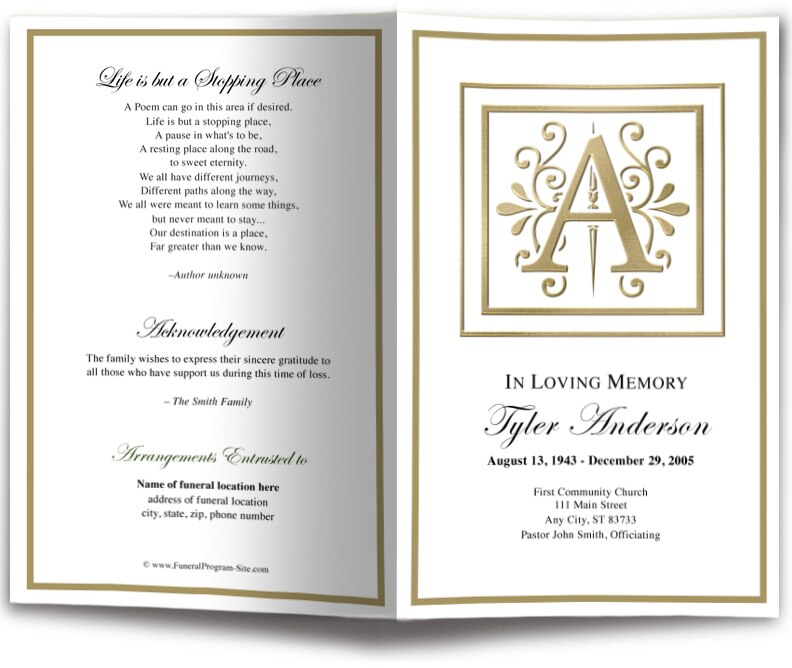 Monogram Gold A Program Template.