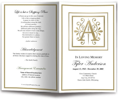 Monogram Gold A Program Template.