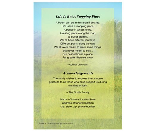 Tranquil 8-Sided Graduated Program Template.