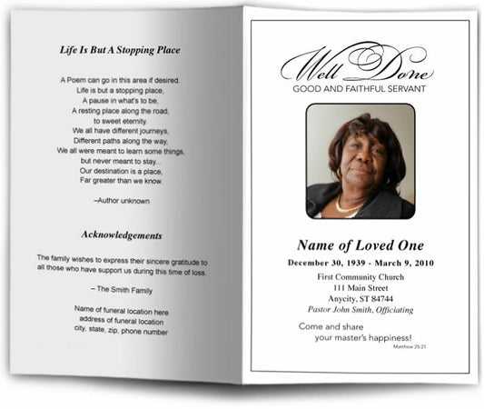 Faithful Funeral Program Template.