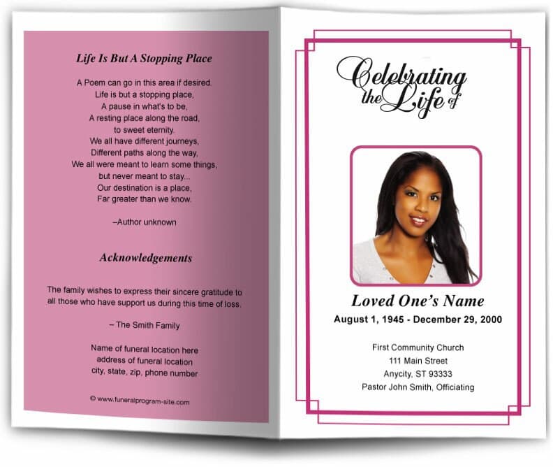 Windsor Funeral Program Template.