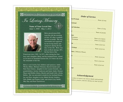 Celtic Funeral Flyer Template.