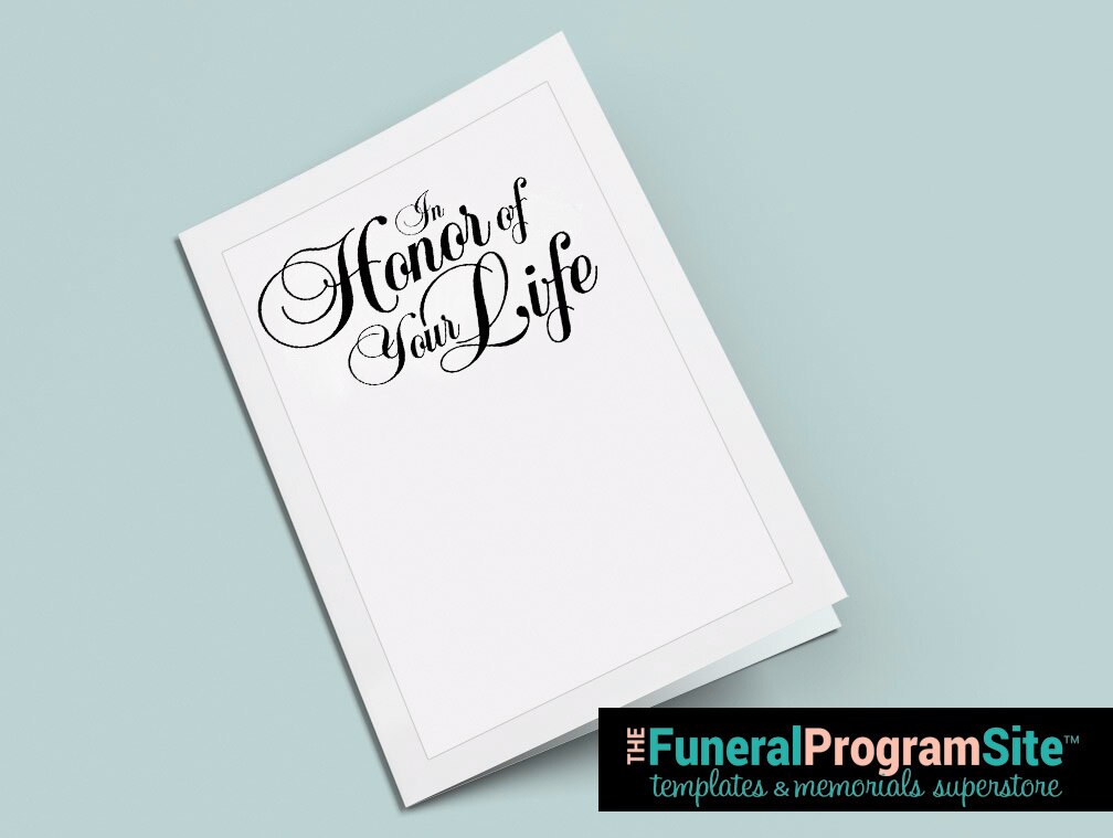 In Honor of Your Life Funeral Program Title.