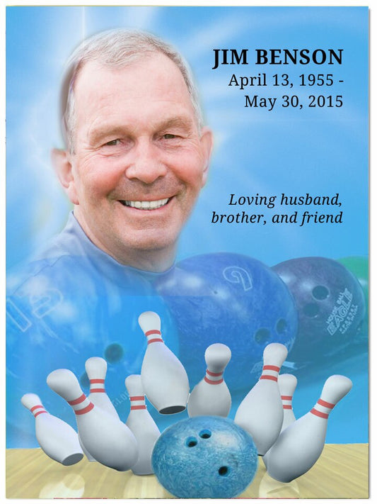 Bowling Funeral Memorial Poster Portrait.