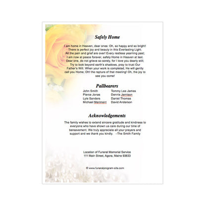 Joyful Small Memorial Card Template.