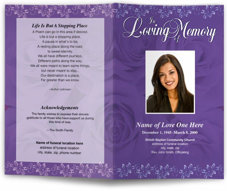 Passion Funeral Program Template.