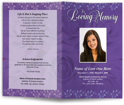 Passion Funeral Program Template.