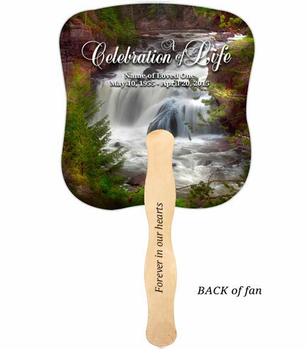 Graceful Cardstock Memorial Fan With Wooden Handle (Pack of 10).