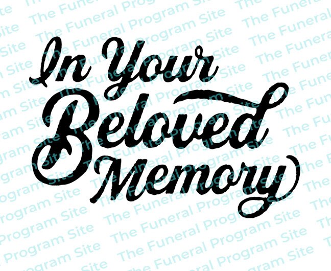 In Your Beloved Memory Funeral Program Title.