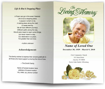 Memory Funeral Program Template.