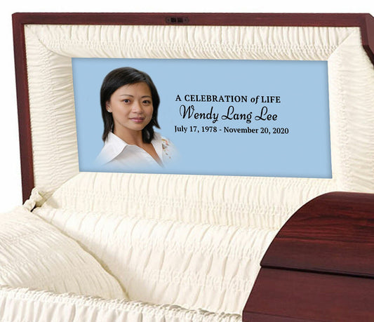 Custom Casket Panel Insert - Solid Pastel Design.