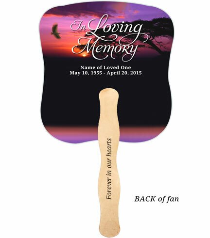 Imagine Cardstock Memorial Fan With Wooden Handle (Pack of 10).
