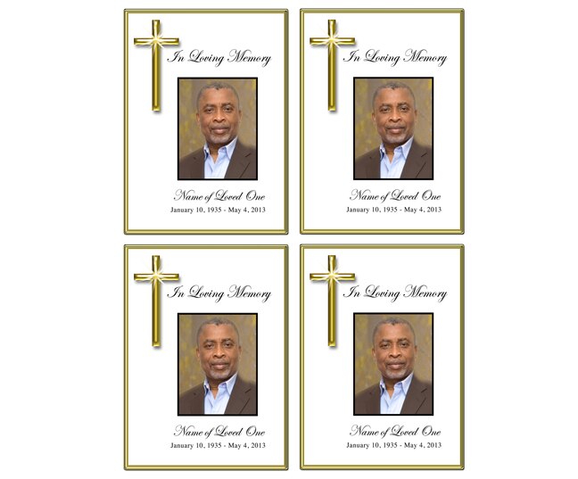 Embassy Small Memorial Card Template.