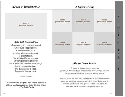 Eternal 8-Sided Graduated Funeral Program Template.